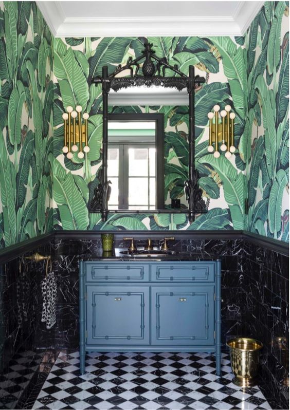 Detail Banana Leaf Wallpaper Bathroom Nomer 45