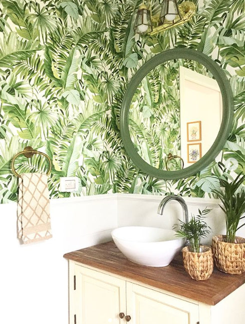 Detail Banana Leaf Wallpaper Bathroom Nomer 46