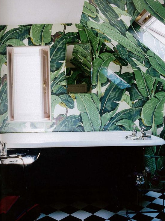 Detail Banana Leaf Wallpaper Bathroom Nomer 51