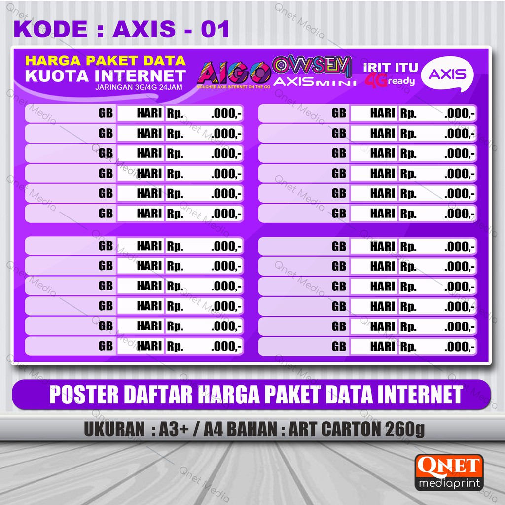 Detail Banner Daftar Harga Kuota Nomer 16