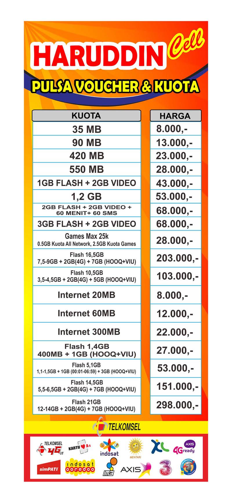 Detail Banner Daftar Harga Kuota Nomer 22