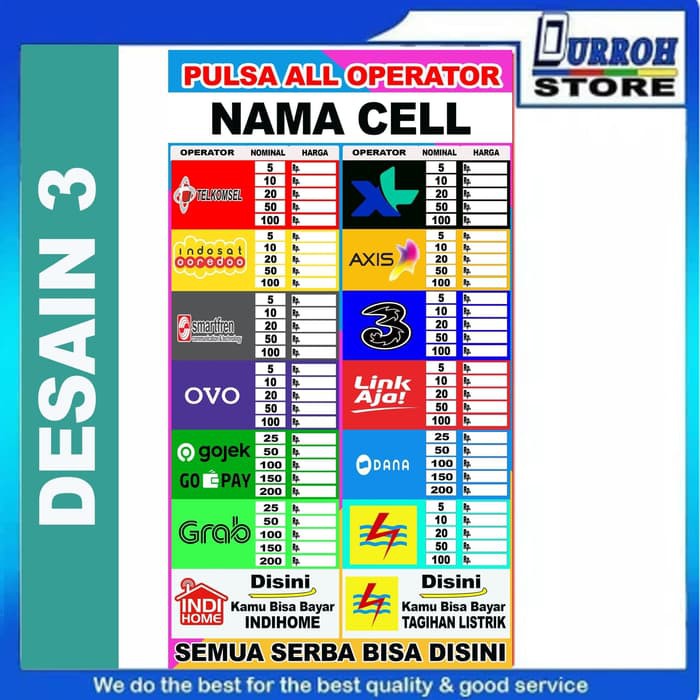 Detail Banner Daftar Harga Pulsa Nomer 50