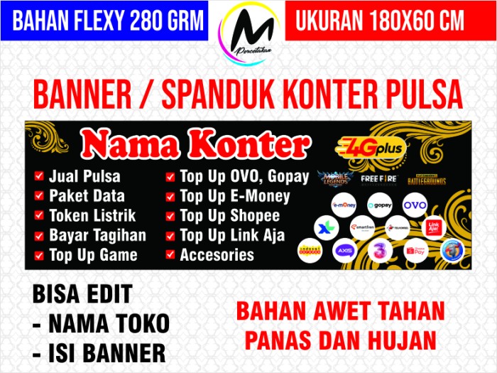 Detail Banner Konter Keren Nomer 57