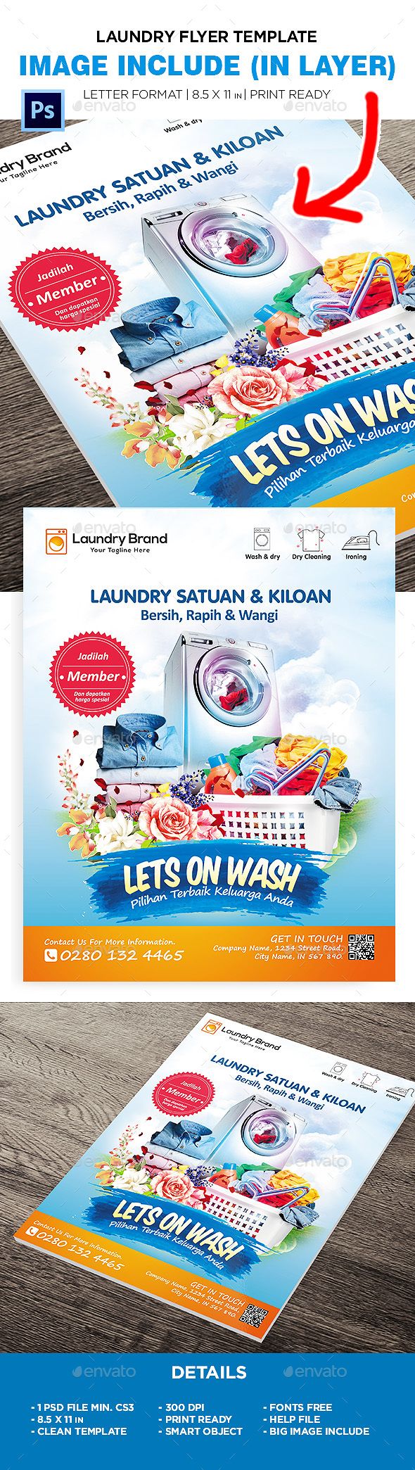 Detail Banner Laundry Psd Nomer 22