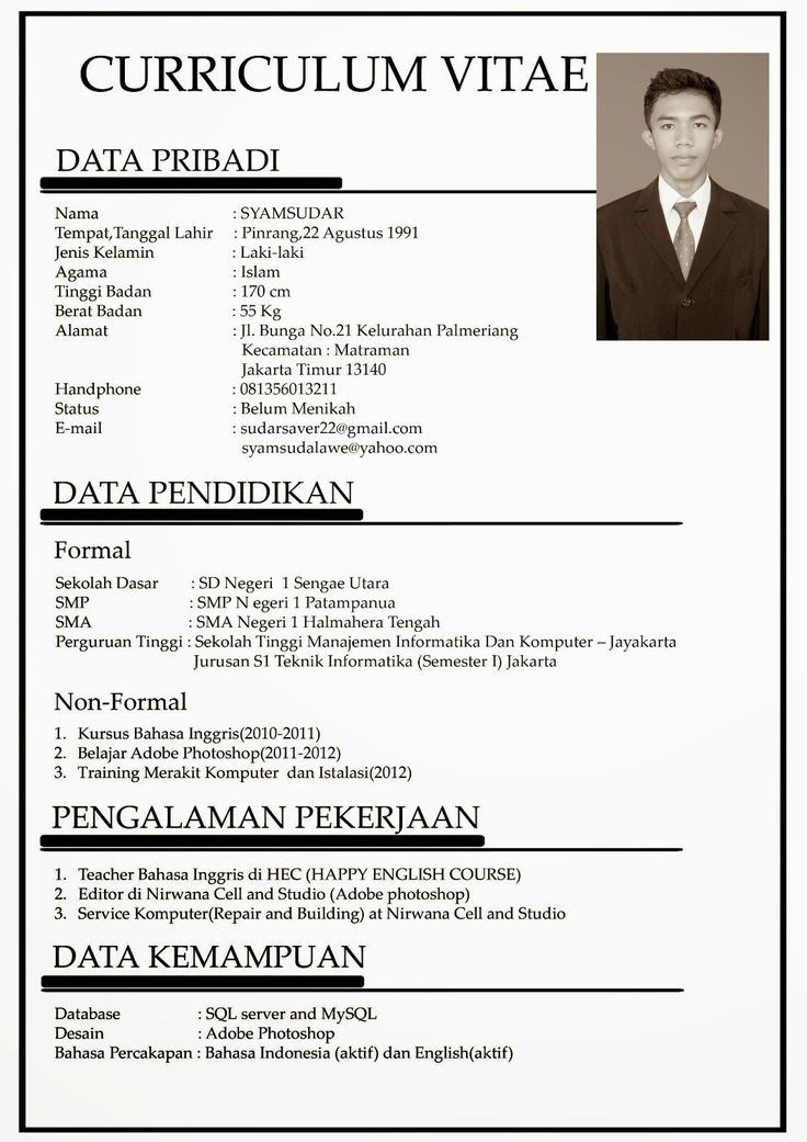 Detail Foto Cv Yang Baik Nomer 4