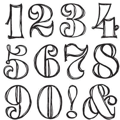 Kalligraphie Zahlen Vorlagen - KibrisPDR