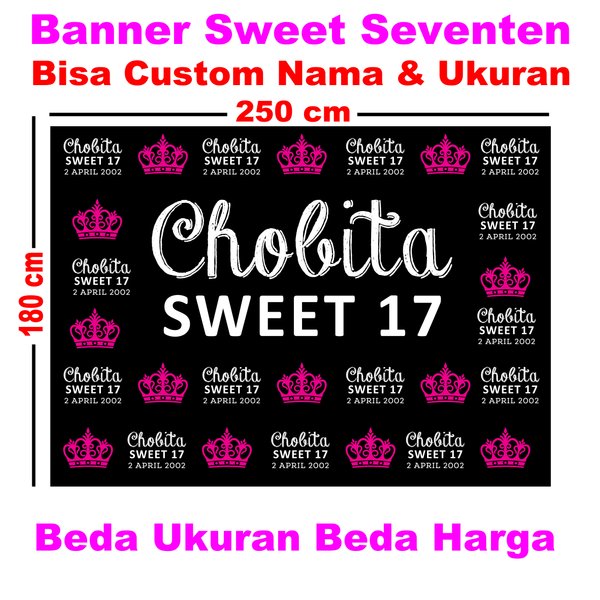 Detail Banner Sweet Seventeen Nomer 17