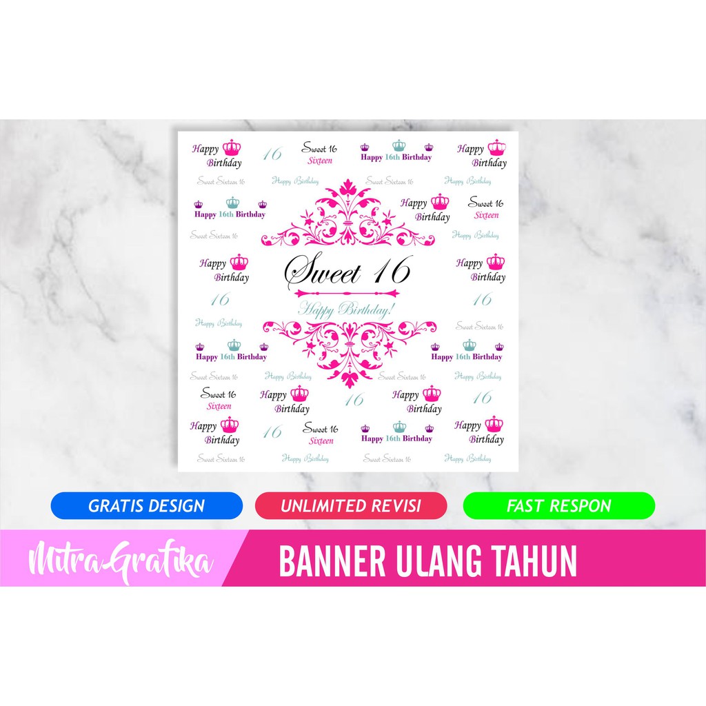 Detail Banner Ulang Tahun Sweet Seventeen Nomer 15