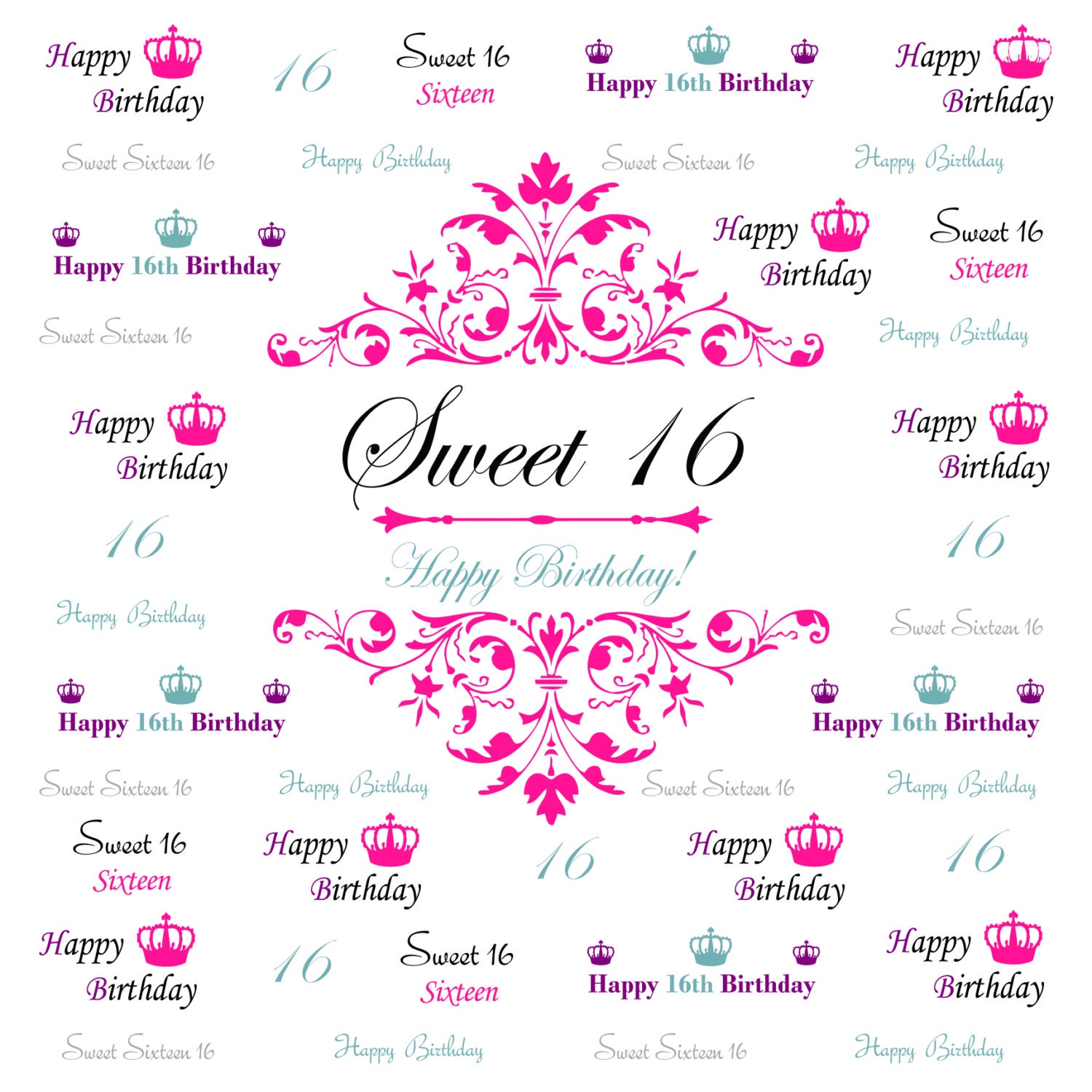 Detail Banner Ulang Tahun Sweet Seventeen Nomer 16