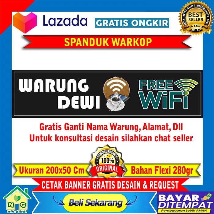 Detail Banner Warung Kopi Free Wifi Nomer 46