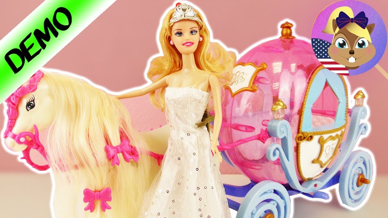 Detail Barbie Cinderella Carriage And Horse Nomer 17