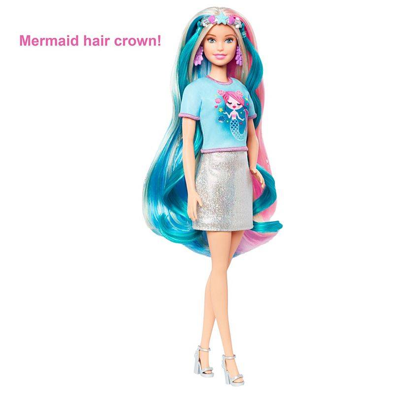 Detail Barbie Fantasy Hair Doll With Mermaid And Unicorn Looks Nomer 7