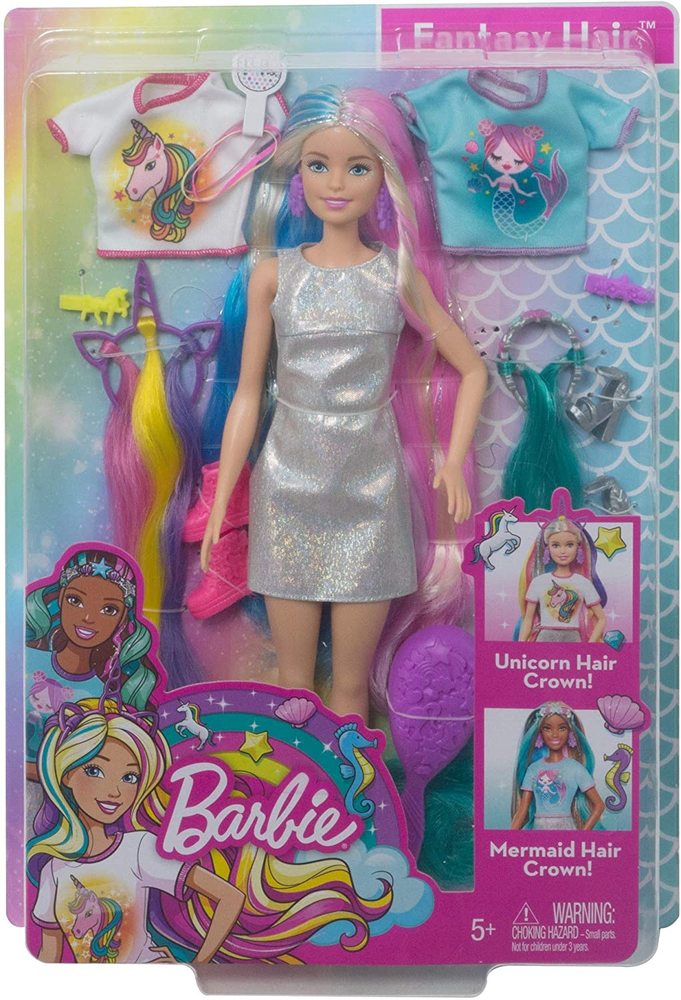 Detail Barbie Fantasy Hair Doll With Mermaid And Unicorn Looks Nomer 8