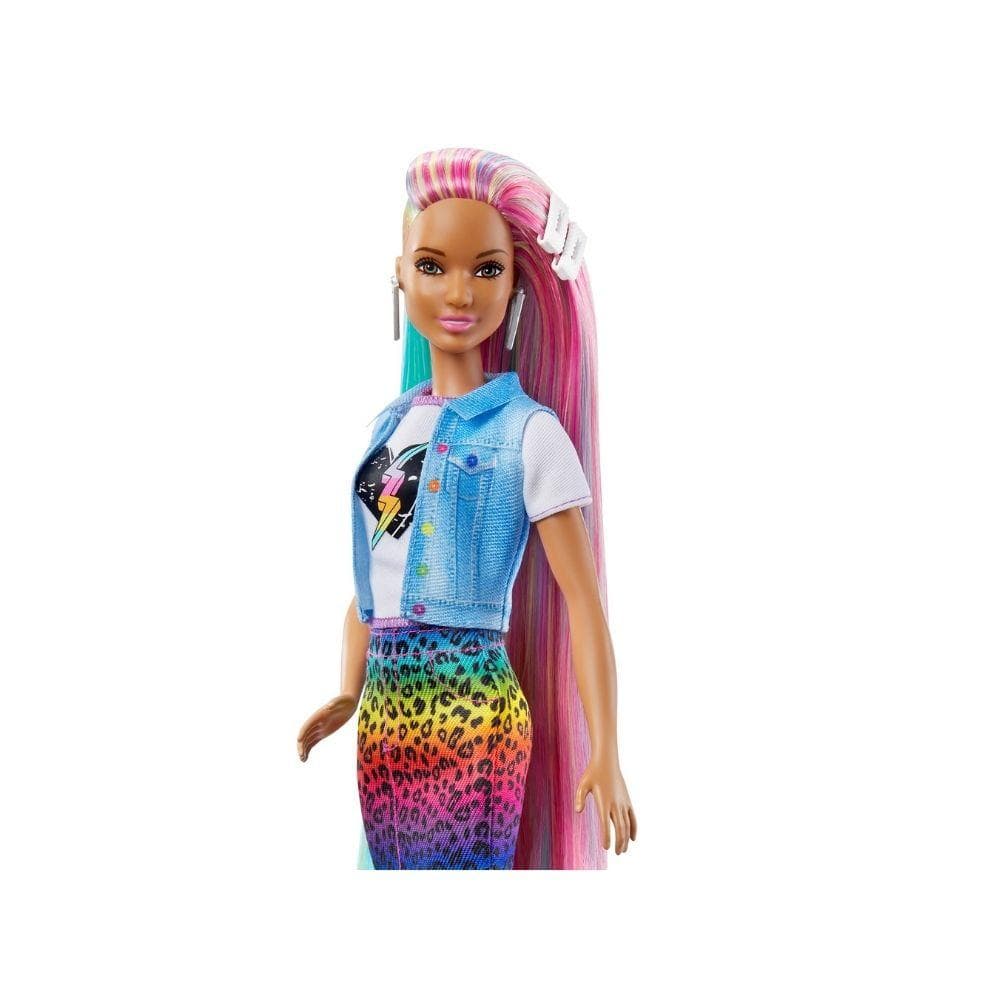 Detail Barbie Leopard Rainbow Hair Nomer 12
