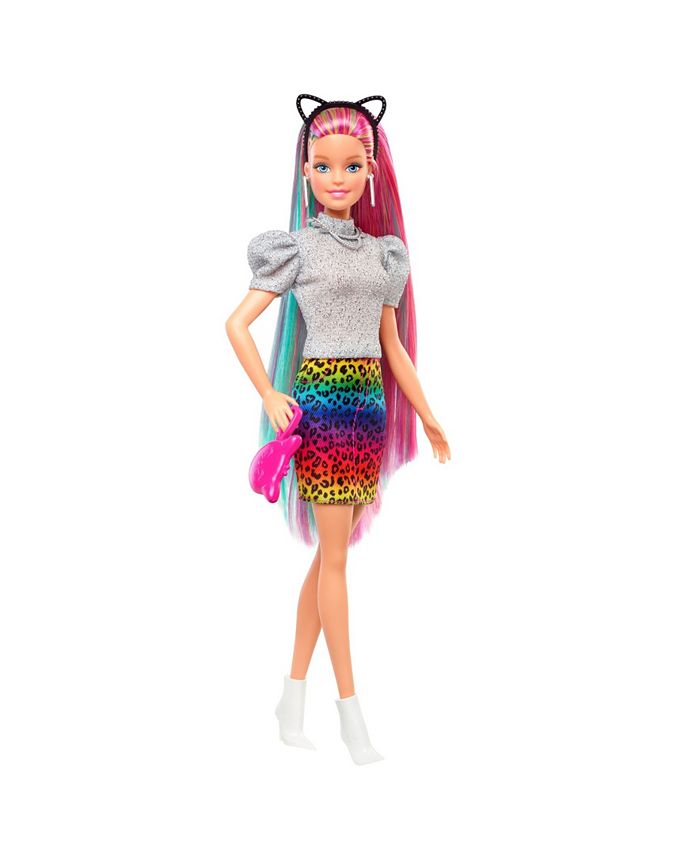 Detail Barbie Leopard Rainbow Hair Nomer 14
