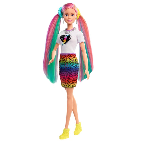 Detail Barbie Leopard Rainbow Hair Nomer 19