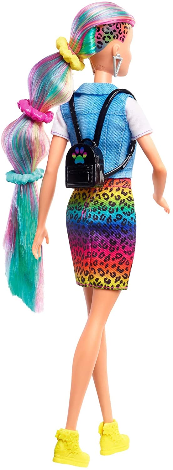 Detail Barbie Leopard Rainbow Hair Nomer 22