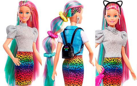 Detail Barbie Leopard Rainbow Hair Nomer 24