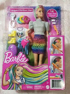 Detail Barbie Leopard Rainbow Hair Nomer 29