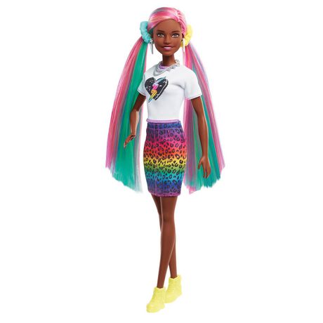 Detail Barbie Leopard Rainbow Hair Nomer 36