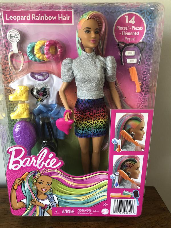 Detail Barbie Leopard Rainbow Hair Nomer 41