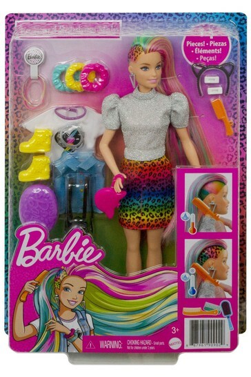 Detail Barbie Leopard Rainbow Hair Nomer 49