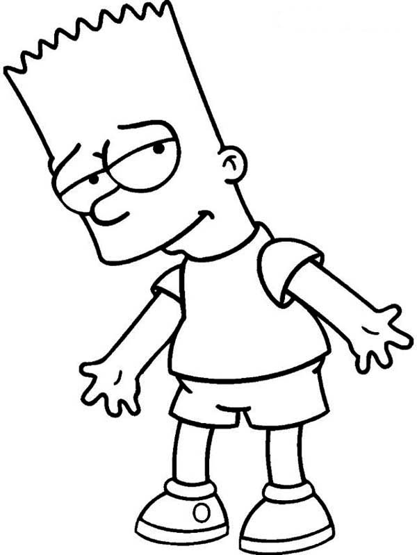 Bart Simpson Drawing Outline