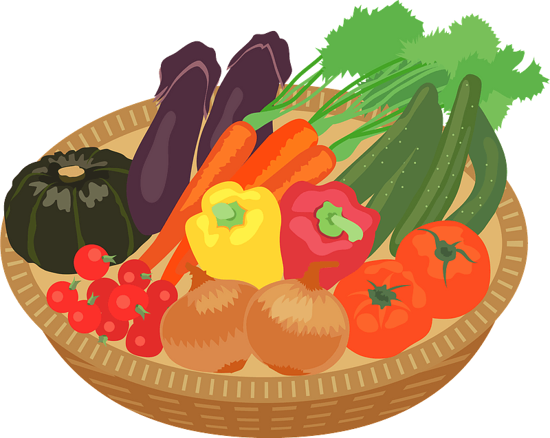 Detail Basket Of Vegetables Clipart Nomer 10