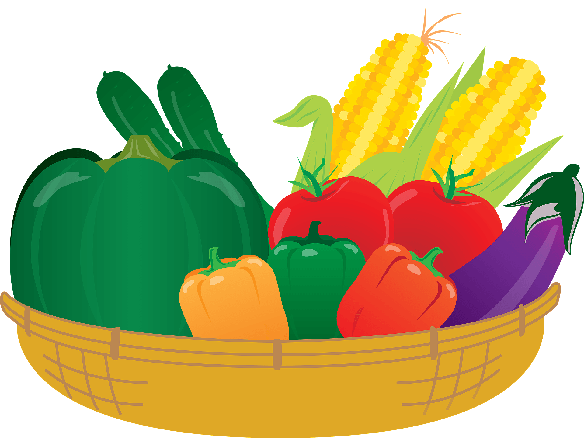 Detail Basket Of Vegetables Clipart Nomer 14