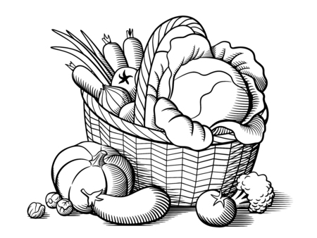 Detail Basket Of Vegetables Clipart Nomer 15