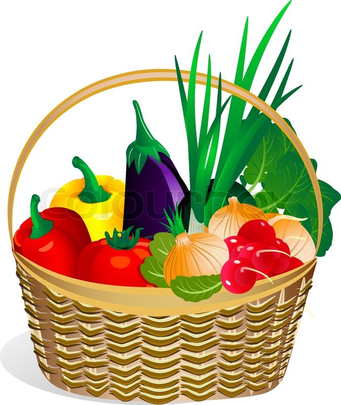 Detail Basket Of Vegetables Clipart Nomer 16