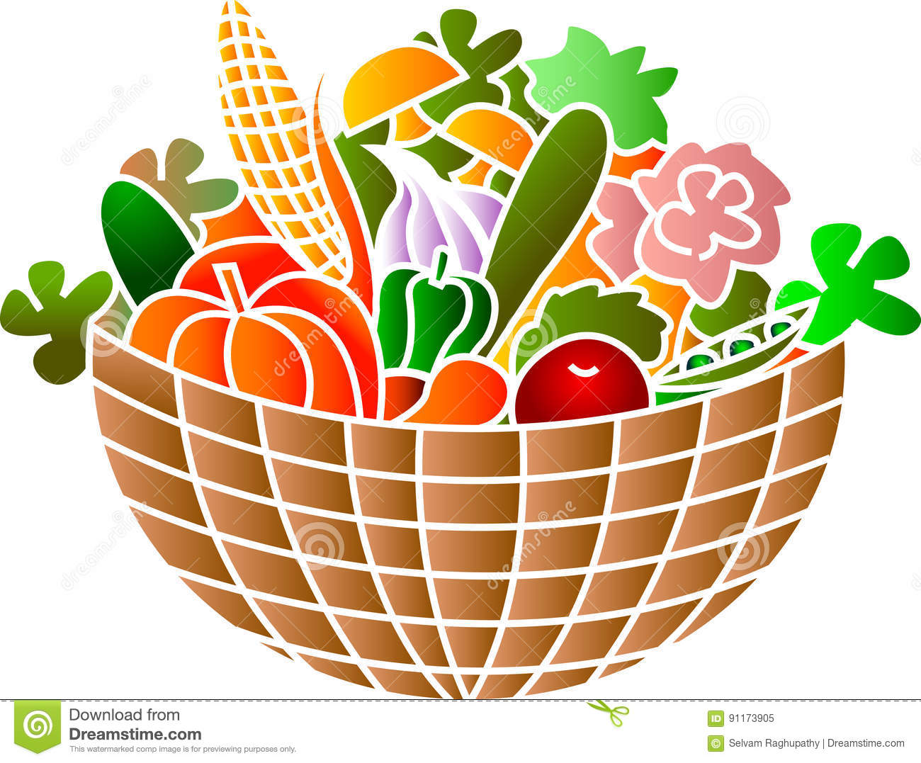 Detail Basket Of Vegetables Clipart Nomer 42