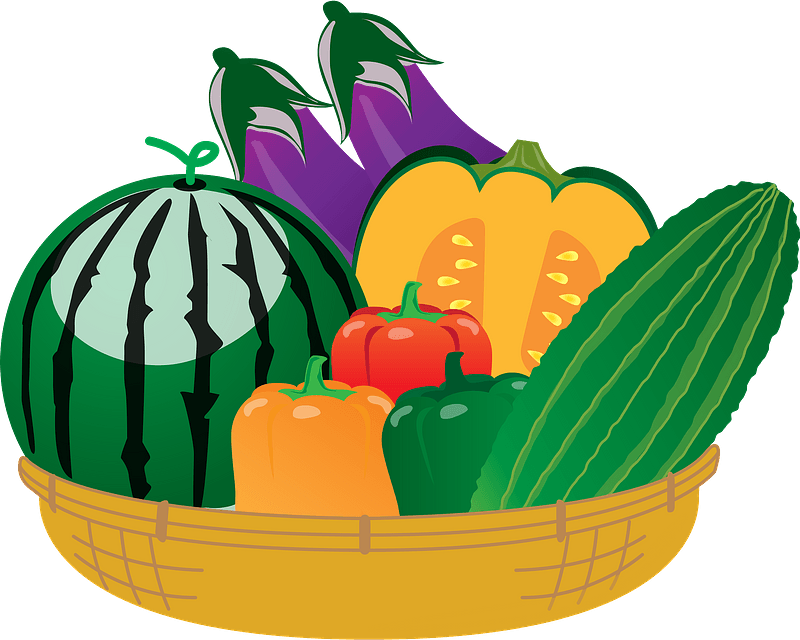 Detail Basket Of Vegetables Clipart Nomer 8
