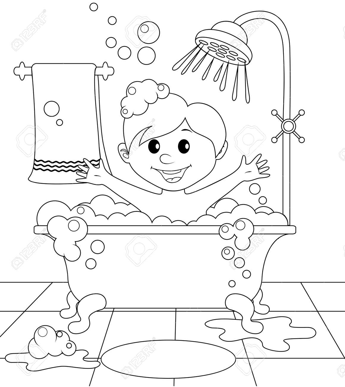 Detail Bath Black And White Clipart Nomer 7