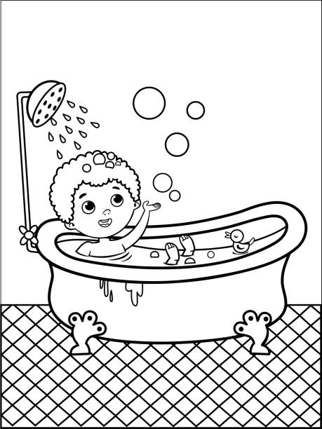 Detail Bath Black And White Clipart Nomer 11