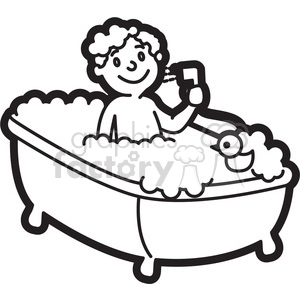 Detail Bath Black And White Clipart Nomer 16