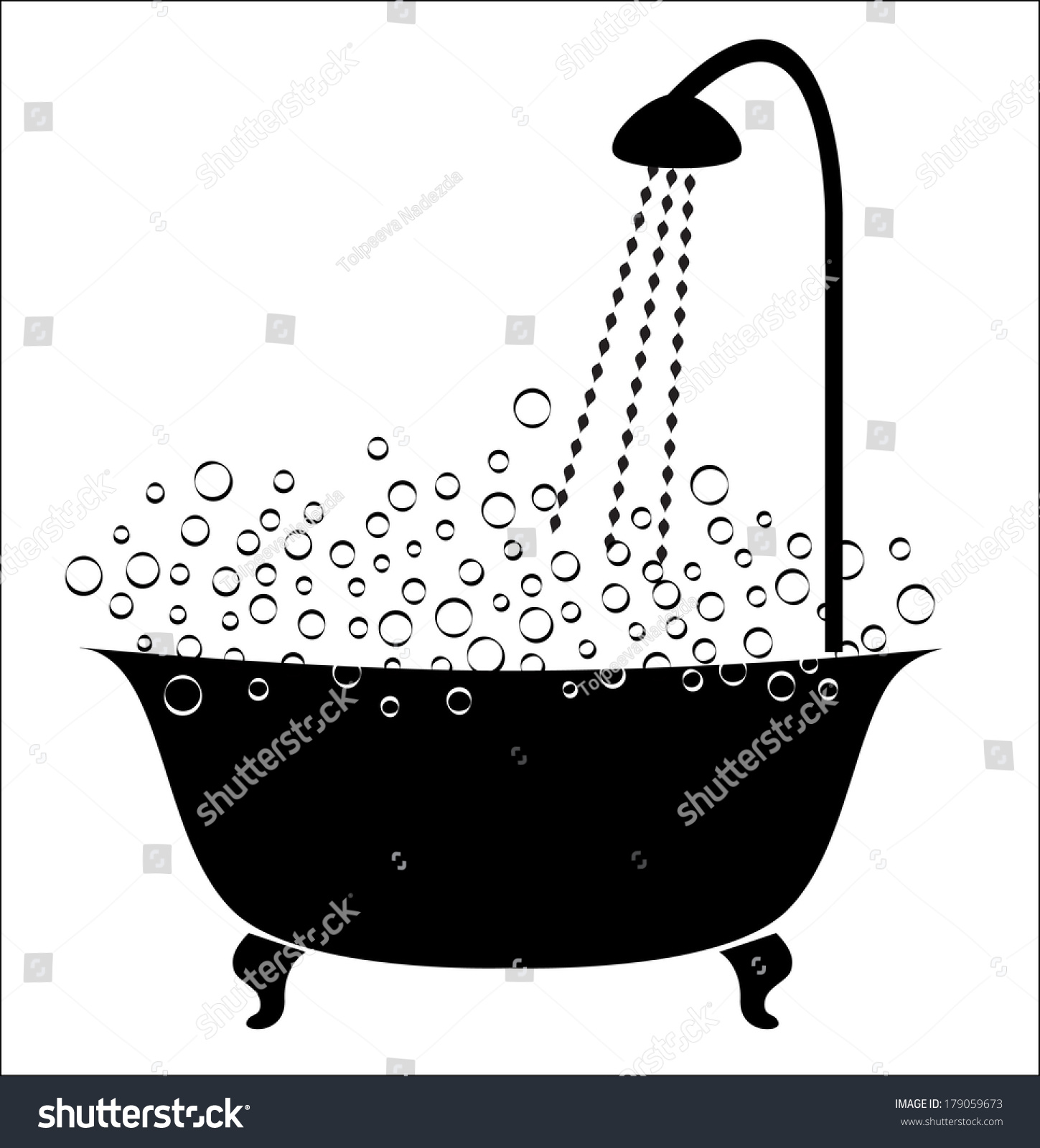 Detail Bath Black And White Clipart Nomer 17