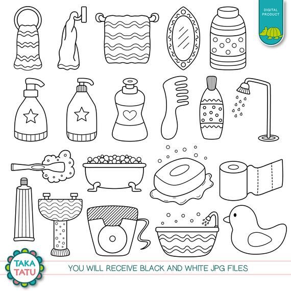 Detail Bath Black And White Clipart Nomer 21