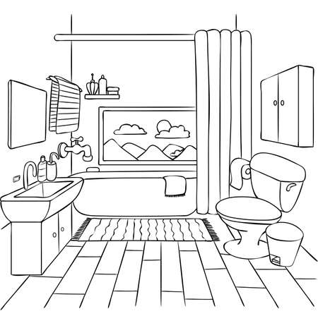 Detail Bath Black And White Clipart Nomer 25