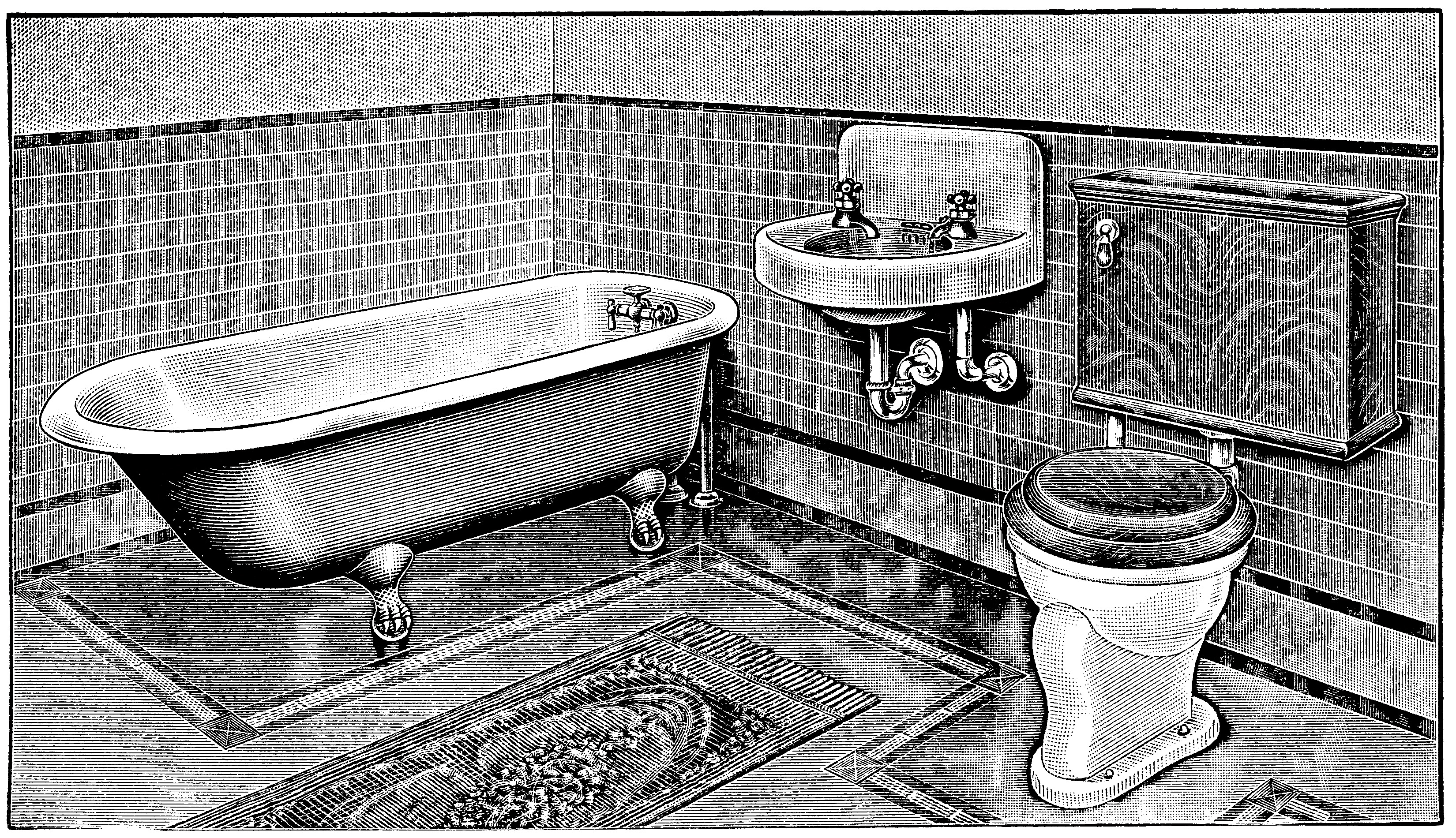 Detail Bath Black And White Clipart Nomer 27