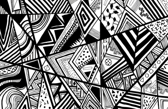 Detail Batik Abstrak Hitam Putih Nomer 16