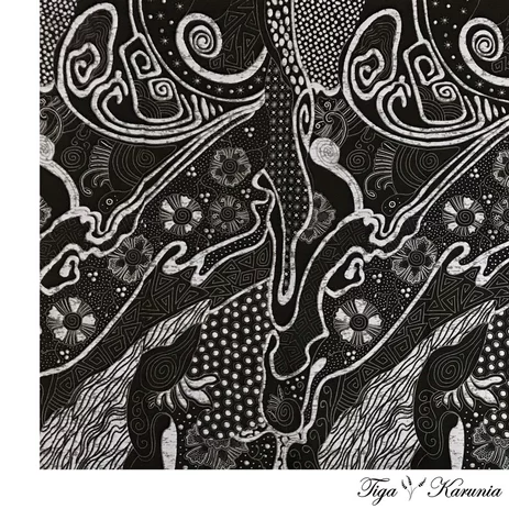 Detail Batik Abstrak Hitam Putih Nomer 32
