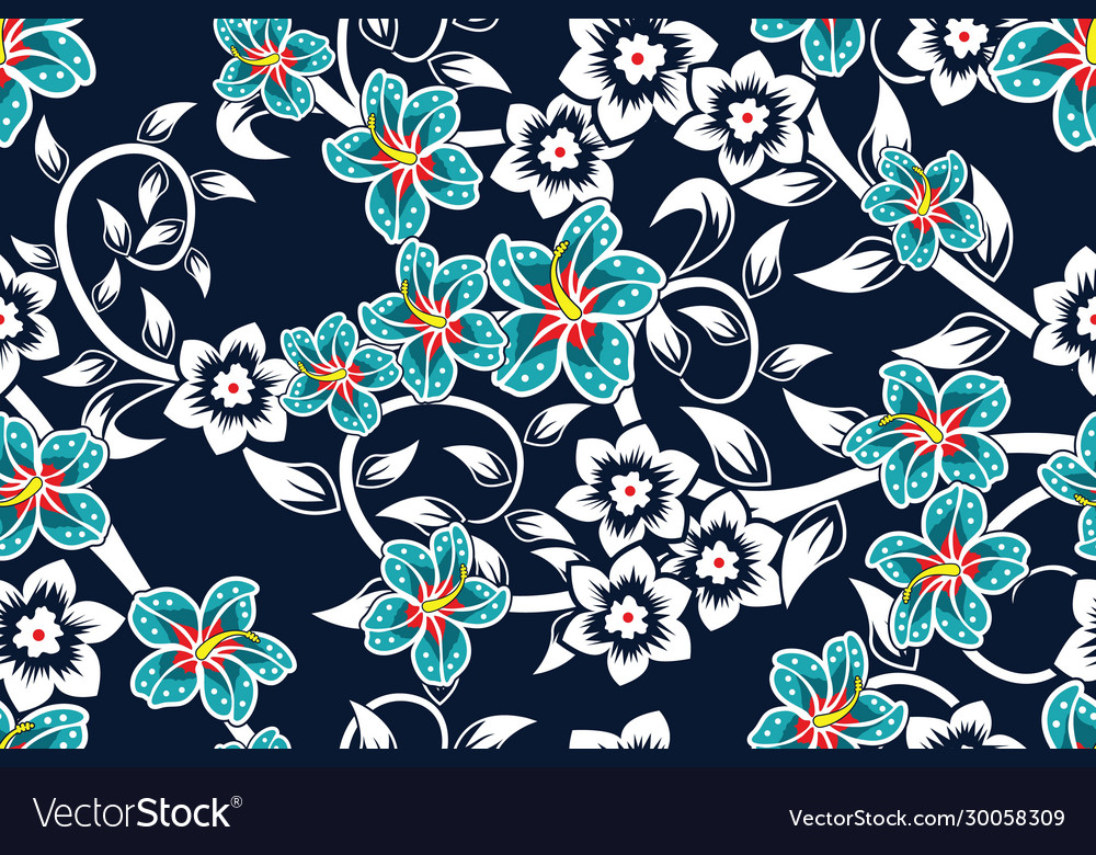 Detail Batik Flower Vector Nomer 11