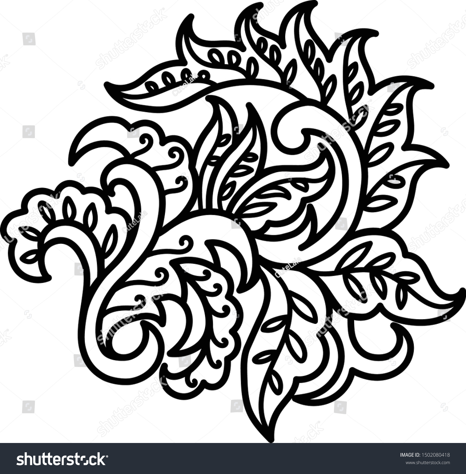 Detail Batik Flower Vector Nomer 14