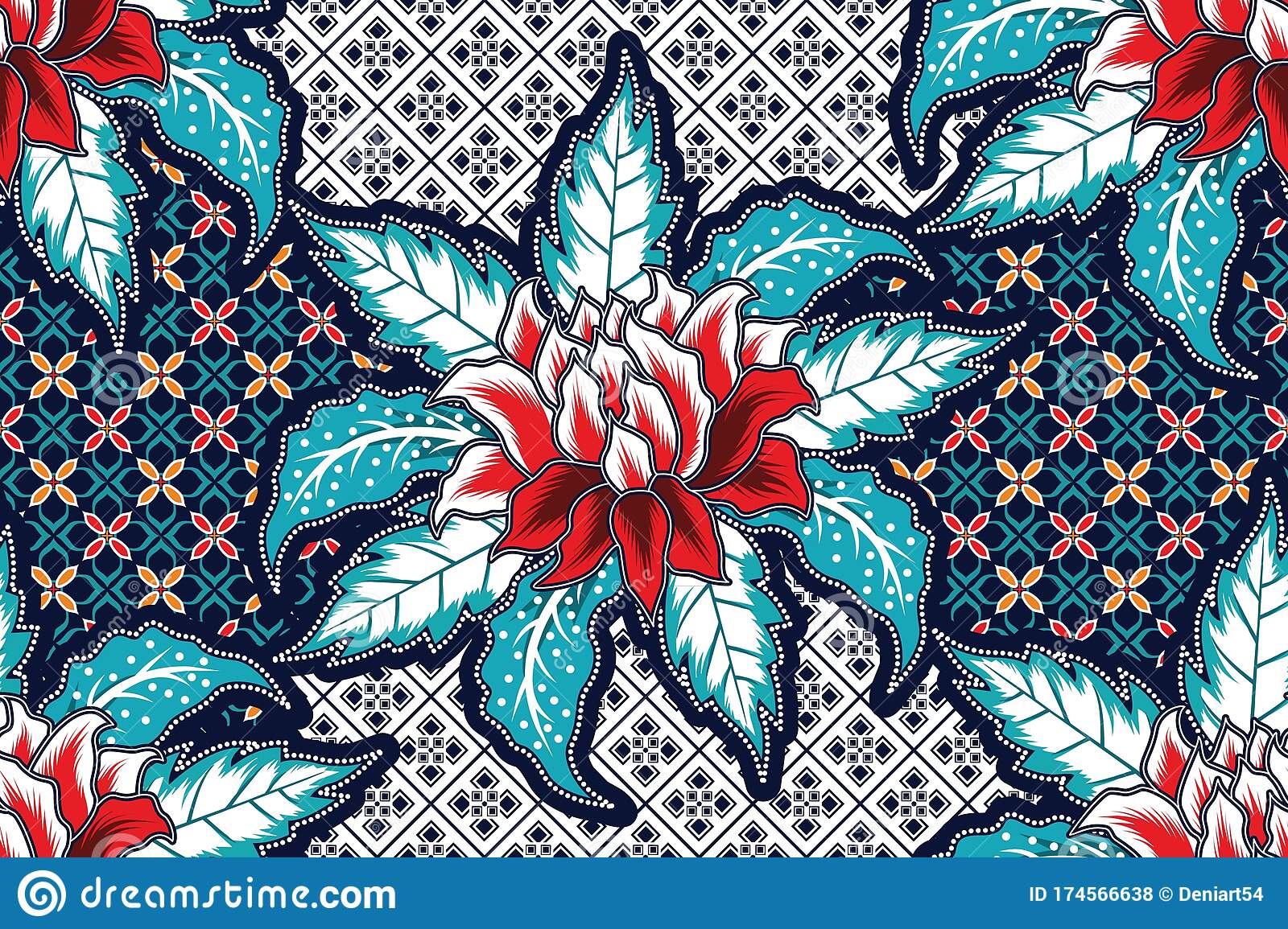 Detail Batik Flower Vector Nomer 16