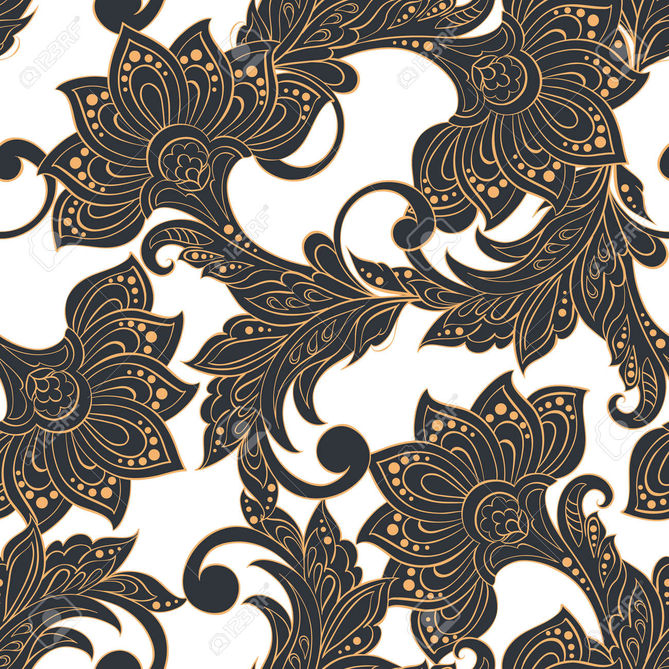 Detail Batik Flower Vector Nomer 17