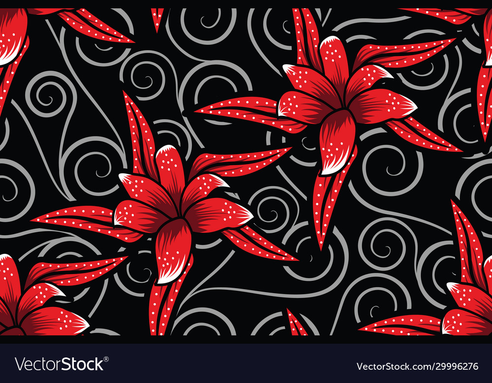 Detail Batik Flower Vector Nomer 20