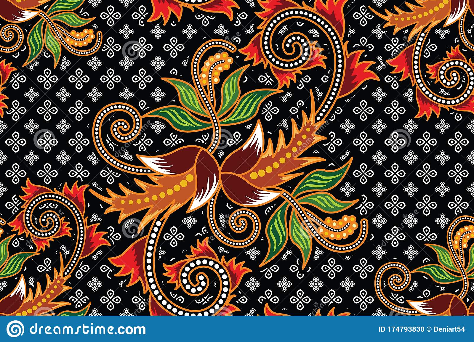 Detail Batik Flower Vector Nomer 23