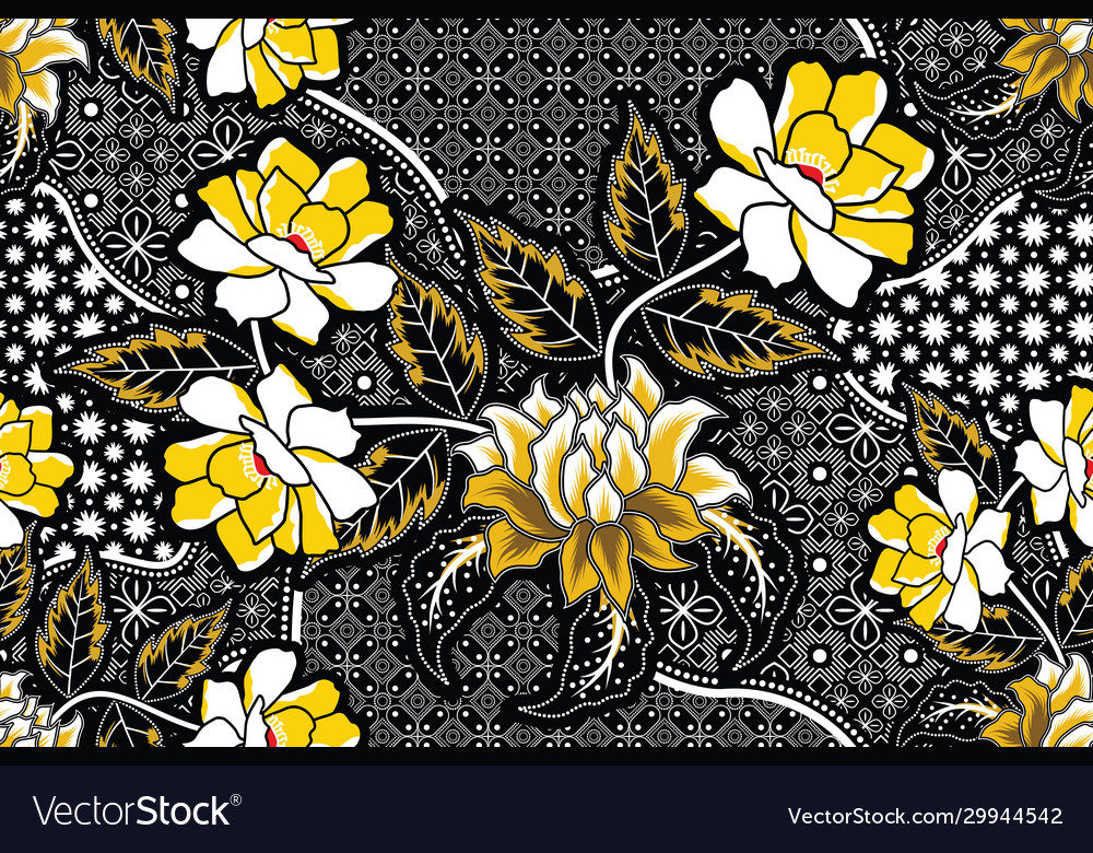 Detail Batik Flower Vector Nomer 26