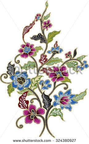 Detail Batik Flower Vector Nomer 29